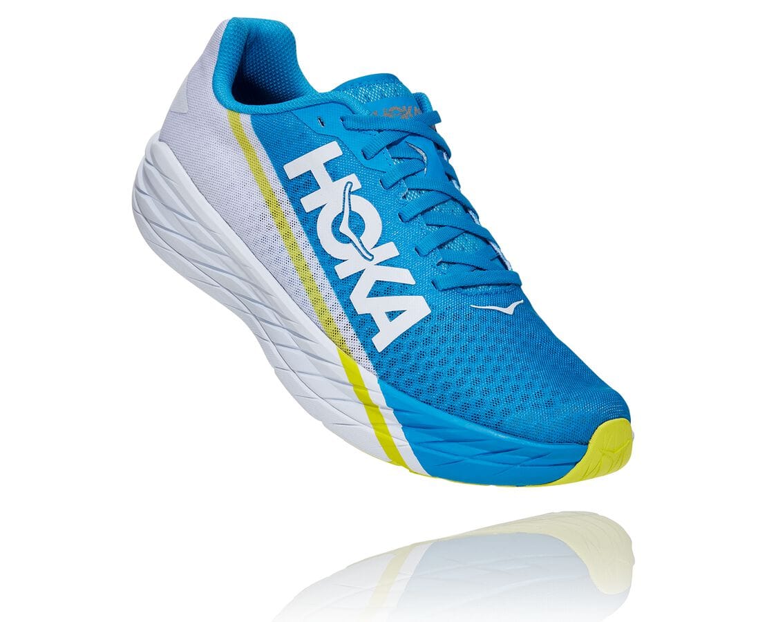 Hoka One One All Gender Rocket X Philippines - Womens Road Running Shoes - White / Blue | RL4576138